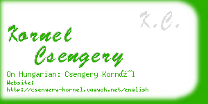 kornel csengery business card